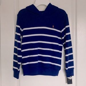 NWT Boys Polo Ralph Lauren Striped Hooded Shirt